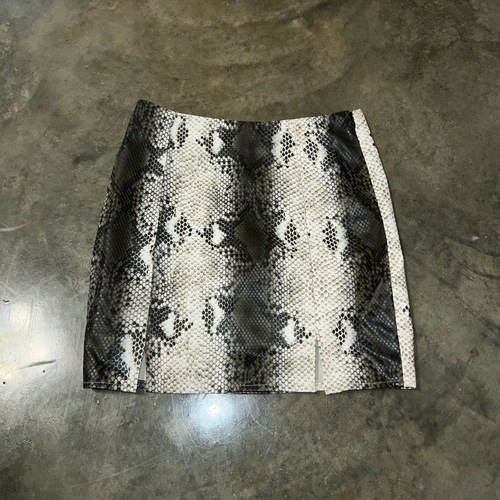 Snakeskin mini skirt